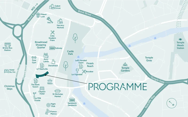 Map of Bristol showing location of Programme